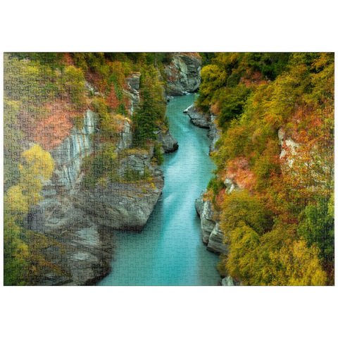 Darstellung des Puzzle Motivs Shotover River Gorge – Herbst in Queenstown puzzleplate Shotover River Gorge – Autumn in Queenstown 1000 Puzzle