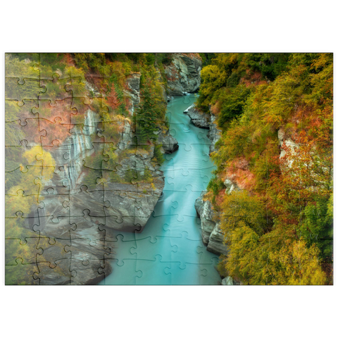 Darstellung des Puzzle Motivs Shotover River Gorge – Herbst in Queenstown puzzleplate Shotover River Gorge – Autumn in Queenstown 100 Puzzle