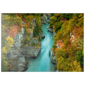 Darstellung des Puzzle Motivs Shotover River Gorge – Herbst in Queenstown - Puzzleteile: 100