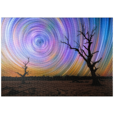 Darstellung des Puzzle Motivs puzzleplate Outback Star Trails – Night Sky over Australian Wilderness 1000 Puzzle