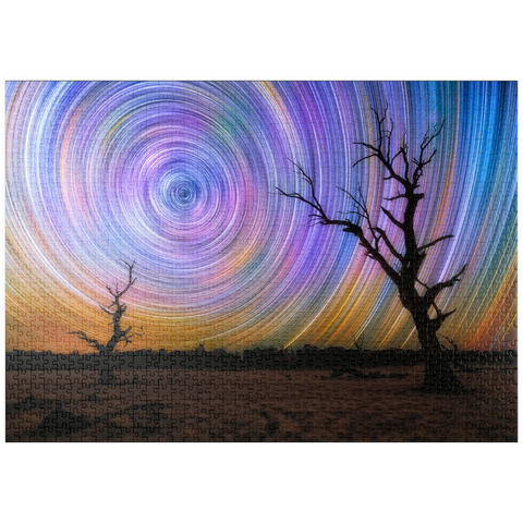Darstellung des Puzzle Motivs Outback-Sternspuren – Nachthimmel über der australischen Wildnis puzzleplate Outback Star Trails – Night Sky over Australian Wilderness 1000 Puzzle