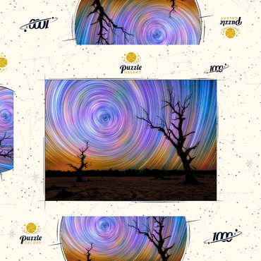 Darstellung des Puzzle Motivs Outback Star Trails – Night Sky over Australian Wilderness 1000 Puzzle Schachtel 3D Modell