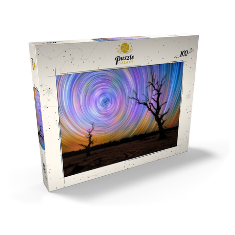 Darstellung des Puzzle Motivs Outback-Sternspuren – Nachthimmel über der australischen Wildnis Outback Star Trails – Night Sky over Australian Wilderness 100 Puzzle Schachtel Ansicht2