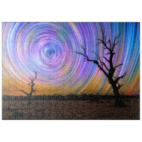 Darstellung des Puzzle Motivs Outback-Sternspuren – Nachthimmel über der australischen Wildnis puzzleplate Outback Star Trails – Night Sky over Australian Wilderness 200 Puzzle