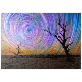 Darstellung des Puzzle Motivs Outback-Sternspuren – Nachthimmel über der australischen Wildnis - Puzzleteile: 200