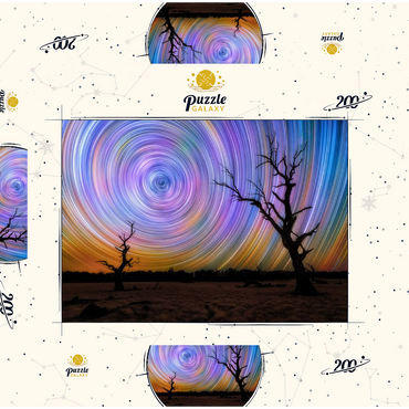 Darstellung des Puzzle Motivs Outback Star Trails – Night Sky over Australian Wilderness 200 Puzzle Schachtel 3D Modell