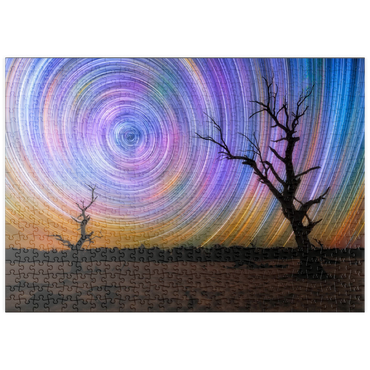Darstellung des Puzzle Motivs puzzleplate Outback Star Trails – Night Sky over Australian Wilderness 500 Puzzle