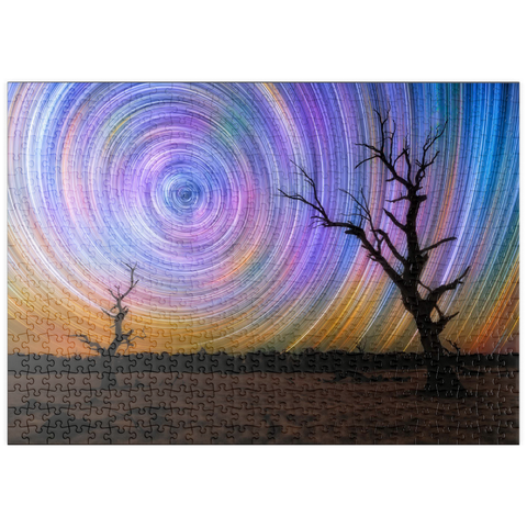 Darstellung des Puzzle Motivs Outback-Sternspuren – Nachthimmel über der australischen Wildnis puzzleplate Outback Star Trails – Night Sky over Australian Wilderness 500 Puzzle