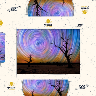 Darstellung des Puzzle Motivs Outback Star Trails – Night Sky over Australian Wilderness 500 Puzzle Schachtel 3D Modell