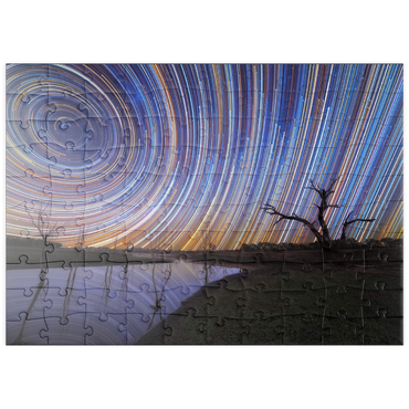 Darstellung des Puzzle Motivs puzzleplate Australian Star Trails Over Reflected Landscape 100 Puzzle