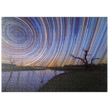 Darstellung des Puzzle Motivs puzzleplate Australian Star Trails Over Reflected Landscape 500 Puzzle