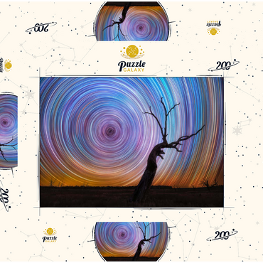 Darstellung des Puzzle Motivs Vibrant Star Trails Over Australian Outback Tree 200 Puzzle Schachtel 3D Modell