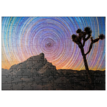 Darstellung des Puzzle Motivs puzzleplate Joshua Tree Under Spiral Star Trails 100 Puzzle