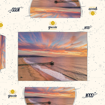 Darstellung des Puzzle Motivs Manhattan Beach Pier Sunset Glow California 1000 Puzzle Schachtel 3D Modell