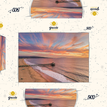 Darstellung des Puzzle Motivs Manhattan Beach Pier Sunset Glow California 500 Puzzle Schachtel 3D Modell