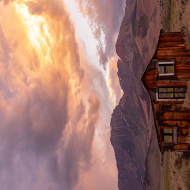 Darstellung des Puzzle Motivs Rustic Cabin Ruin in Eastern Sierra Sunset 100 Puzzle 3D Modell