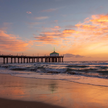 Darstellung des Puzzle Motivs Manhattan Beach Pier at Sunset with Holiday Lights 1000 Puzzle 3D Modell