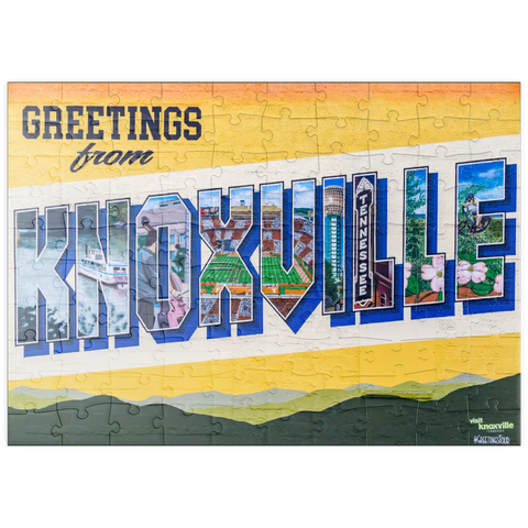 Darstellung des Puzzle Motivs Grüße aus Knoxville, Tennessee Wandbild puzzleplate Greetings from Knoxville Tennessee Mural 100 Puzzle