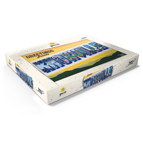 Darstellung des Puzzle Motivs Grüße aus Knoxville, Tennessee Wandbild Greetings from Knoxville Tennessee Mural 200 Puzzle Schachtel Ansicht1