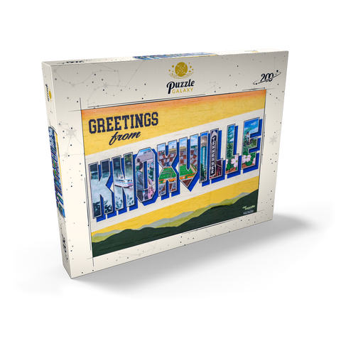 Darstellung des Puzzle Motivs Grüße aus Knoxville, Tennessee Wandbild Greetings from Knoxville Tennessee Mural 200 Puzzle Schachtel Ansicht2