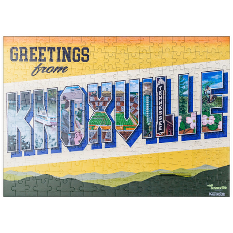 Darstellung des Puzzle Motivs Grüße aus Knoxville, Tennessee Wandbild puzzleplate Greetings from Knoxville Tennessee Mural 200 Puzzle