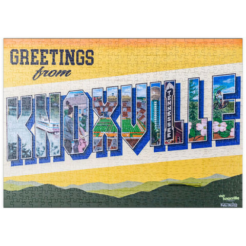 Darstellung des Puzzle Motivs Grüße aus Knoxville, Tennessee Wandbild puzzleplate Greetings from Knoxville Tennessee Mural 500 Puzzle