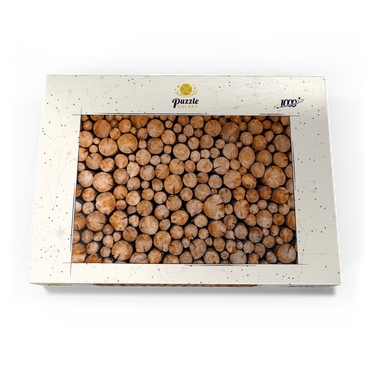 Darstellung des Puzzle Motivs Stacked Firewood Logs with Natural Texture 1000 Puzzle Schachtel Ansicht3