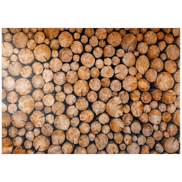 Darstellung des Puzzle Motivs puzzleplate Stacked Firewood Logs with Natural Texture 1000 Puzzle