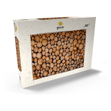 Darstellung des Puzzle Motivs Stacked Firewood Logs with Natural Texture 500 Puzzle Schachtel Ansicht2