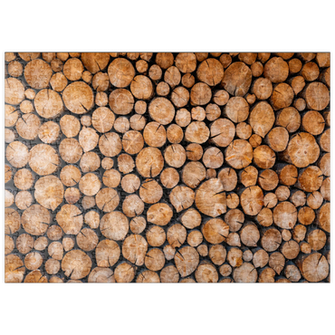 Darstellung des Puzzle Motivs puzzleplate Stacked Firewood Logs with Natural Texture 500 Puzzle