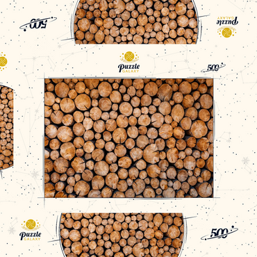 Darstellung des Puzzle Motivs Stacked Firewood Logs with Natural Texture 500 Puzzle Schachtel 3D Modell