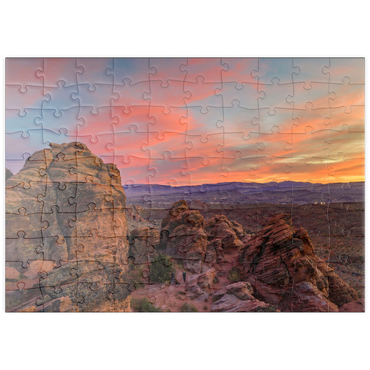 Darstellung des Puzzle Motivs puzzleplate Snow Canyon Red Rocks at Sunset, Utah 100 Puzzle