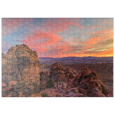 Darstellung des Puzzle Motivs puzzleplate Snow Canyon Red Rocks at Sunset, Utah 200 Puzzle