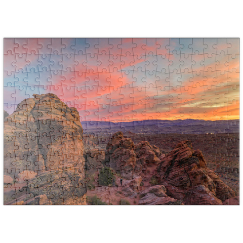 Darstellung des Puzzle Motivs Snow Canyon Red Rocks bei Sonnenuntergang, Utah puzzleplate Snow Canyon Red Rocks at Sunset, Utah 200 Puzzle