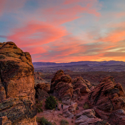 Darstellung des Puzzle Motivs Snow Canyon Red Rocks bei Sonnenuntergang, Utah Snow Canyon Red Rocks at Sunset, Utah 500 Puzzle 3D Modell