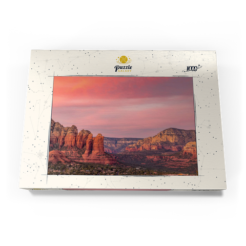 Darstellung des Puzzle Motivs Sedona Red Rocks im Abendrot Sedona Red Rocks at Sunset Glow 1000 Puzzle Schachtel Ansicht3