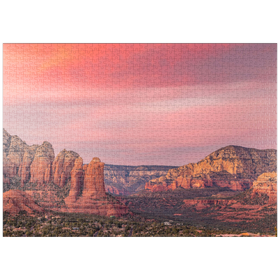 Darstellung des Puzzle-Motivs Sedona Red Rocks im Abendrot – Puzzleteile: 1000