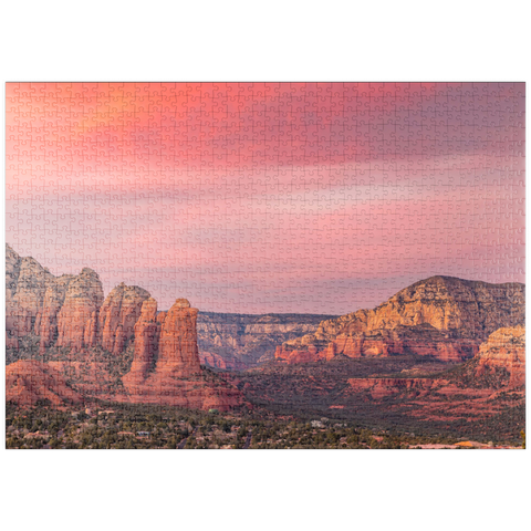 Darstellung des Puzzle Motivs Sedona Red Rocks im Abendrot puzzleplate Sedona Red Rocks at Sunset Glow 1000 Puzzle