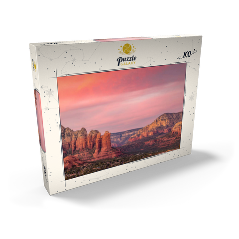 Darstellung des Puzzle Motivs Sedona Red Rocks im Abendrot Sedona Red Rocks at Sunset Glow 100 Puzzle Schachtel Ansicht2