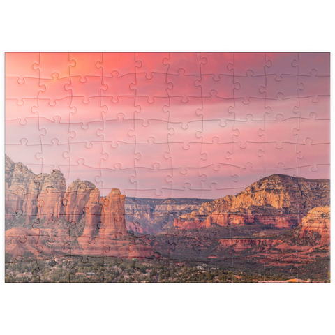 Darstellung des Puzzle Motivs Sedona Red Rocks im Abendrot puzzleplate Sedona Red Rocks at Sunset Glow 100 Puzzle