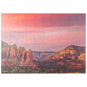 Darstellung des Puzzle Motivs Sedona Red Rocks im Abendrot - Puzzleteile: 100