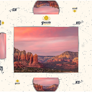 Darstellung des Puzzle Motivs Sedona Red Rocks at Sunset Glow 100 Puzzle Schachtel 3D Modell