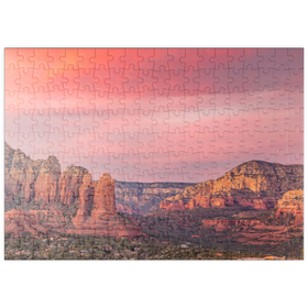 Darstellung des Puzzle-Motivs Sedona Red Rocks im Abendrot – Puzzleteile: 200