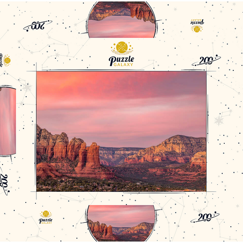 Darstellung des Puzzle Motivs Sedona Red Rocks im Abendrot Sedona Red Rocks at Sunset Glow 200 Puzzle Schachtel 3D Modell