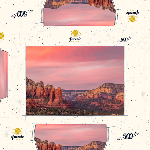 Darstellung des Puzzle Motivs Sedona Red Rocks im Abendrot Sedona Red Rocks at Sunset Glow 500 Puzzle Schachtel 3D Modell