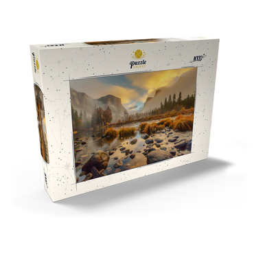 Darstellung des Puzzle Motivs Yosemite Valley at Sunrise with Mist and Reflections 1000 Puzzle Schachtel Ansicht2
