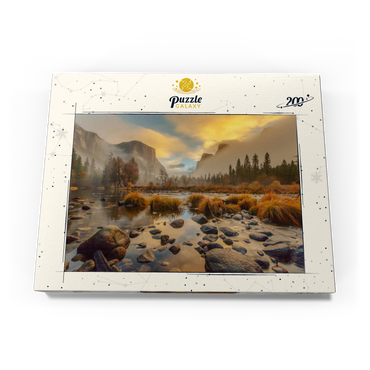Darstellung des Puzzle Motivs Yosemite Valley at Sunrise with Mist and Reflections 200 Puzzle Schachtel Ansicht3