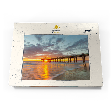 Darstellung des Puzzle Motivs Sonnenuntergang am Manhattan Beach Pier Manhattan Beach Pier Sunset Glow 1000 Puzzle Schachtel Ansicht3