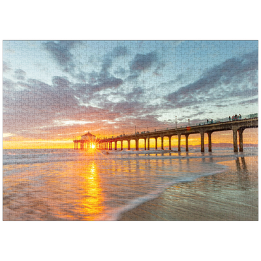 Darstellung des Puzzle Motivs puzzleplate Manhattan Beach Pier Sunset Glow 1000 Puzzle