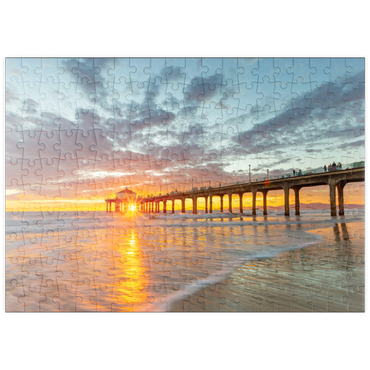 Darstellung des Puzzle Motivs puzzleplate Manhattan Beach Pier Sunset Glow 200 Puzzle